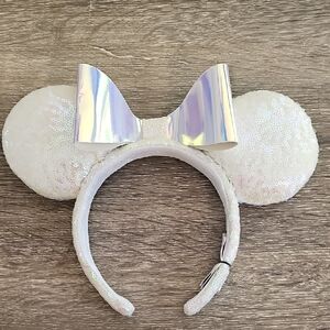 Disney White Sequin Mouse Ears Headband